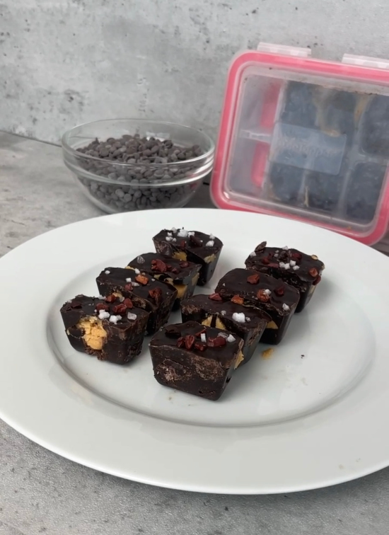 Dark Chocolate Peanut Butter Bites with Sea Salt + Reviews