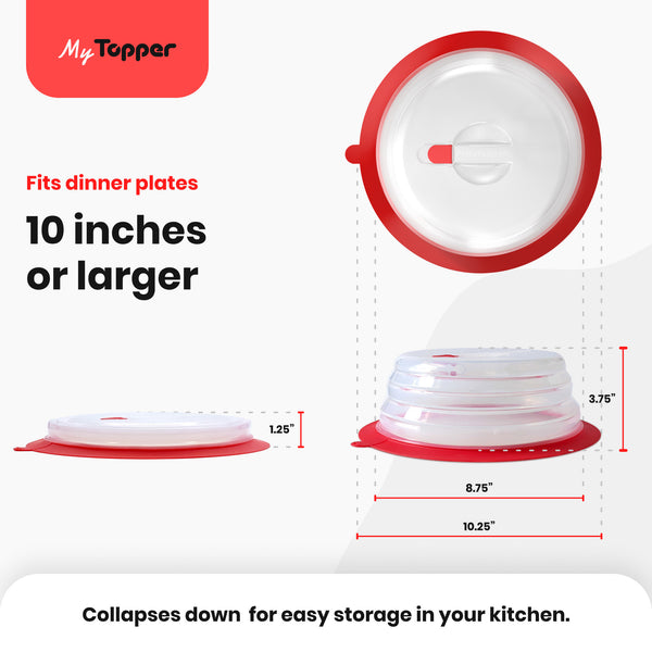2 Microwave Plate Cover Lid 10 Plastic Safe Dish Splatter Topper